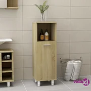 vidaXL Armadio da Bagno Bianco e Rovere Sonoma 30x30x179 cm