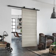 Porta scorrevole reversibile Cambridge in mdf grigio, L 93 x H 212 cm, con binario Industrial