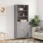 Credenza grigio sonoma 69,5x34x180 cm in legno multistrato