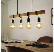Eglo 33378 - Lampadario LED a sospensione con filo TOWNSHEND 4xE27/4W/230V 2200K beige/nero