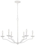 Lampadario Classico Annie Acciaio Bianco Gesso 6 Luci E14