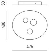 Plafoniera Moderna Luna Metallo E Alluminio Bianco 3 Luci Gx53