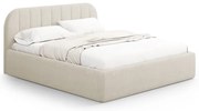 Letto matrimoniale imbottito color crema con contenitore con rete inclusa 200x200 cm Juno – Windsor &amp; Co Sofas