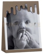 Portafoto di design vernissage piccolo beige in ferro e polimetilme...