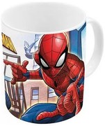 Tazza Mug Spider-Man Great power Azzurro Rosso Ceramica 350 ml