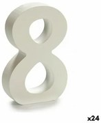 Numeri 8 Legno Bianco (2 x 16 x 14,5 cm) (24 Unità)