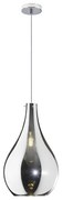 Sospensione Contemporanea Drop Metallo Cromo Vetro Cromo 1 Luce E14 D.22Cm