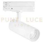 Faro binario jet in alluminio bianco led 20w 2100lm cct 16x15x6cm l...