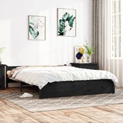 Giroletto nero in legno massello 140x190 cm