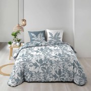 Set copripiumino e federa bianco/blu in cotone per letto matrimoniale ed esteso 240x220 cm Hera – douceur d'intérieur