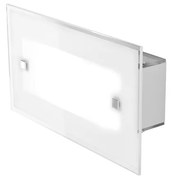 Applique Contemporanea Brick Metallo Bianco Vetro Satinato 2 Luci E27 27Cm