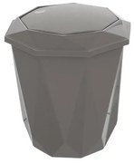 Pattumiera bagno grigio con coperchio basculante e capacità 5,5 lt