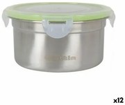 Porta pranzo Ermetico Quttin Rotonda 550 ml Acciaio inossidabile (12 Unità)