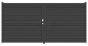 Cancello manuale battente ALBA Maia120 Close in alluminio, apertura centrale, L 300 x H 160 cm, di colore grigio antracite