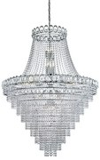 Lampadario louis phillipe 28lt - metallo cromato e cristallo