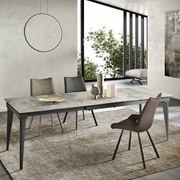 Tavolo allungabile 240 cm ULISSE con top grčs porcellanato effetto Marmo Grigio