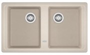 Lavello integrato 2 vasche in fragranite sabbia FRANKE Boston Sahara L 50 x L 86 cm