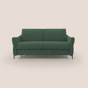 Dalia divano letto con materasso H18 cm e piedi alti in raffinato tessuto smacchiabile T17 verde