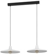 Lampadario A Sospensione Contemporaneo Miniere Acciaio Nero Grigio 2 Luci E27