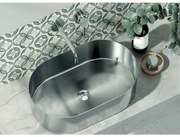 Lavabo D'Appoggio 55x35 Cm Karag "Jupiter" Acciaio Spazzolato