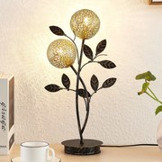 Lampada da tavolo Lucande Evory, 48 cm, a 2 luci, nero/oro, G9 Evory, Nero, Soggiorno / Sala da pranzo, Metallo, Fiorentino, Lampada da tavolo