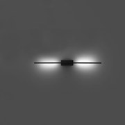 Applique Da Parete Moderno Tubular 2 Luci Regolabili Metallo Nero Opaco Led 8W