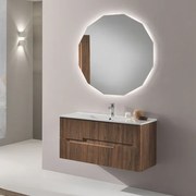 Mobile bagno 100 cm Tek RIGHE 2 cassetti e specchio retroilluminato LED