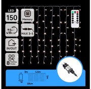 Aigostar - Catena luminosa natalizia LED per esterni 150xLED/6W/230V/8 funzioni 1,5x1m IP44 bianco freddo + telecomando