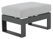 Pouf da giardino con cuscino grigio Las Vegas NATERIAL, struttura in alluminio seduta in poliestere antracite, L 50 x H 46 x P 75 cm
