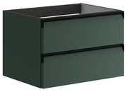 Mobile da bagno sotto lavabo Fusion verde laccato opaco L 59.5 x H 40 x P 45.5 cm 2 cassetti, lavabo non incluso