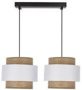 Lampadario a sospensione con filo FORNI 2xE27/40W/230V marrone/bianco