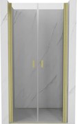 Mexen Mist porta doccia battente 90 cm, trasparente, dorato spazzolato - 8A7-090-000-55-00
