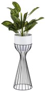 Vaso da fiori in metallo LOFT 56x20 cm nero/bianco