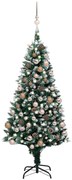 Albero di Natale Preilluminato con Palline e Pigne, Albero di Natale Preilluminato con Palline e Pigne 150 cm III