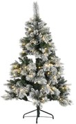 Albero di Natale Home ESPRIT Verde PVC Metallo Nevoso 96 x 96 x 150 cm