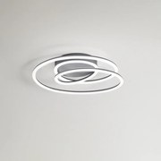 Plafoniera Contemporanea Spira Alluminio Grigio Led Integrato 68W