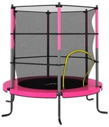 Set Trampolino con Rete di Sicurezza Rotondo di diverse dimensioni e capacità, Set Trampolino con Rete di Sicurezza Rotondo 140x160 cm Rosa