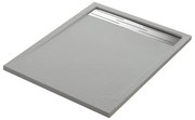 Piatto doccia SENSEA in resina Neo Metal Grid grigio L 70 x L 90 x H 3 cm opaco effetto pietra
