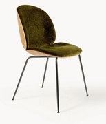 Sedia imbottita in velluto con scocca Beetle