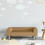 Divano per bambini marrone 70x45x26,5 cm in velluto