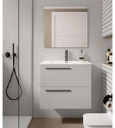 Mobile da bagno sotto lavabo VISOBATH Mia grigio laccato opaco L 60 x H 55 x P 39.5 cm 2 cassetti, lavabo posizionabile centralmente non incluso