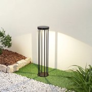 Lucande lampione a LED solare Evelis, nero, alluminio, sensore