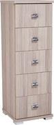 Cassettiera in legno con 5 cassetti 32x91h cm Larice Grigio
