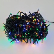 Catenaria Natalizia LED 8 GIOCHI DI LUCE, 18m, Cavo VERDE, IP44, MULTICOLOR Colore Multicolor