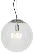 Lampada a sospensione scandinava cromo vetro trasparente - BALL 40