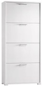 Scarpiera Puzzle 4 ante doppia profondità L 67 x H 147 x P 28 cm 24 paia, bianco