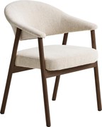 Sedia imbottita GARDA Beige Crema / rovere fumé laccato