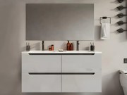 Mobile da bagno sospeso con doppio lavabo da incasso 120 cm Bianco - SELITA