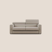 Dylan divano allungabile con pouf estraibile poggiapiedi in tessuto simil cotone impermeabile T13 beige