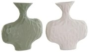 Vaso DKD Home Decor Bianco Verde Alluminio 20 x 6 x 21 cm (2 Unità)